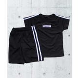 12-4ブラック×ホワイト/A | キッズ セットアップ 上下セット | NEXT WALL