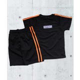 12-6ブラック×オレンジ/A | キッズ セットアップ 上下セット | NEXT WALL