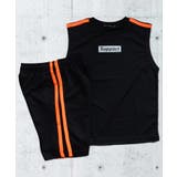 12-6ブラック×オレンジ/A | キッズ セットアップ 上下セット | NEXT WALL