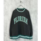 18-3杢チャコール×Ｄ/グリーン/A | 裏起毛BIGトレーナー メンズ スウェット | NEXT WALL