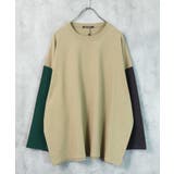 20-14ベージュ/切替 | メンズ ロンT Tシャツ | NEXT WALL