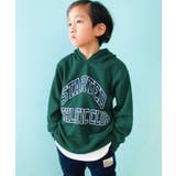 12-8D/グリーン/C | レイヤード裏起毛パーカー キッズ 子供服 | NEXT WALL