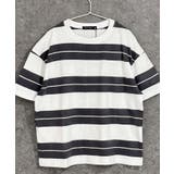 18-13オフホワイト/C | ボーダーBIG Tシャツ キッズ | NEXT WALL