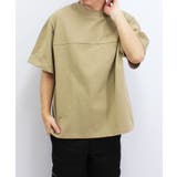 18-2ベージュ/切替×ポケット | メンズ Tシャツ 半袖 | NEXT WALL