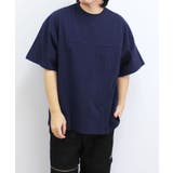 18-4ネイビー/切替×ポケット | メンズ Tシャツ 半袖 | NEXT WALL