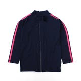 3-3ネイビー×S/ピンク | スクール水着 長袖ラッシュガード キッズ水着 | NEXT WALL