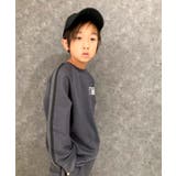 6-4チャコール | 袖ラインBIGトレーナー キッズ トレーナー | NEXT WALL