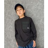 6-6ブラック | ポケット付きオーバーTシャツ ロンT キッズ | NEXT WALL