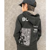 16-16ブラック/D | プリントBIGフーディー プリントパーカー キッズ | NEXT WALL
