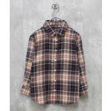 6-4ベージュ×黒系 | ちょいBIGネルシャツ キッズ 子供服 | NEXT WALL