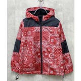 4-1レッド | 裏トリコット総柄マウンテンパーカー キッズ マンパー | NEXT WALL