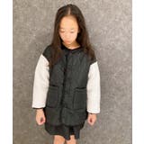 8-8ブラック/切替 | 裏ボアキルティングジャケット キッズ 子供服 | NEXT WALL