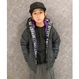 4-3ブラック×パープル | 中綿ジャケット 中綿アウター キッズ | NEXT WALL