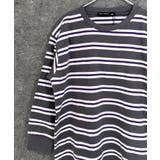6-5チャコール | オーバーサイズボーダーロンT キッズ 長袖Tシャツ | NEXT WALL