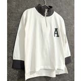 8-5オフホワイト/B | オーバーサイズハーフジップロンT キッズ 子供服 | NEXT WALL