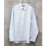 7-5サックス×オフホワイト | レギュラーカラーオーバーシャツ メンズ ビッグシャツ | NEXT WALL