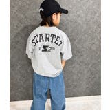 16-14杢グレー/D | STARTER オーバーサイズプリントTシャツキッズ 子供服 | NEXT WALL