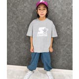 16-2杢グレー/A | STARTER オーバーサイズプリントTシャツキッズ 子供服 | NEXT WALL