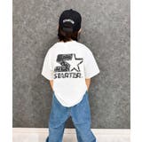 16-5オフホワイト/B | STARTER オーバーサイズプリントTシャツキッズ 子供服 | NEXT WALL