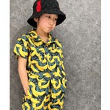 6-2ブラック/バナナ柄 | 接触冷感アロハシャツ キッズ 子供服 | NEXT WALL