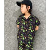 6-4ブラック/アロハ柄 | 接触冷感アロハシャツ キッズ 子供服 | NEXT WALL