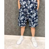 6-3ネイビー/ヤシ柄 | 接触冷感アロハショーツ キッズ 子供服 | NEXT WALL