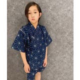 12-7麻の葉ネイビー | 接触冷感 SHISKY 甚平 | NEXT WALL