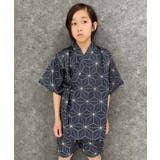24-8麻の葉チャコール | ICEFABRIC 接触冷感 甚平 | NEXT WALL