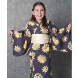 8-2チャコールデイジー柄 | 浴衣 3点セット 子供 | NEXT WALL