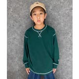6-3D/グリーン | オーバーサイズロンT キッズ 長袖Tシャツ | NEXT WALL