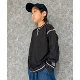 6-6ブラック | オーバーサイズロンT キッズ 長袖Tシャツ | NEXT WALL