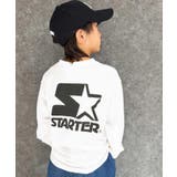 8-1オフホワイト/A | STARTER スターターオーバーサイズプリントロングスリーブTシャツ キッズ | NEXT WALL