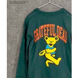 16-11D/グリーン/C | GRATEFULDEAD オーバーサイズロングスリーブTシャツ キッズ | NEXT WALL
