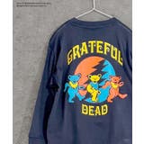16-15ネイビー/D | GRATEFULDEAD オーバーサイズロングスリーブTシャツ キッズ | NEXT WALL
