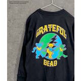 16-16ブラック/D | GRATEFULDEAD オーバーサイズロングスリーブTシャツ キッズ | NEXT WALL