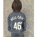 9-9チャコール/C | ミニ裏毛 オーバーサイズプリントトレーナー キッズ | NEXT WALL