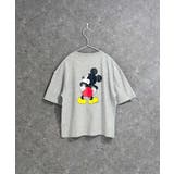 16-10杢グレー/C | MICKEYMOUSE オーバーサイズTシャツ キッズ | NEXT WALL
