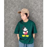 16-3D/グリーン/A | MICKEYMOUSE オーバーサイズTシャツ キッズ | NEXT WALL