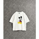 16-5オフホワイト/B | MICKEYMOUSE オーバーサイズTシャツ キッズ | NEXT WALL