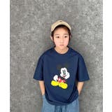 16-7ネイビー/B | MICKEYMOUSE オーバーサイズTシャツ キッズ | NEXT WALL