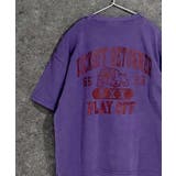6-4パープル/B | ピグメント染めオーバーサイズプリントTシャツ キッズ 子供服 | NEXT WALL