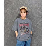 8-1チャコール | ピグメント染めオーバーサイズプリントTシャツ キッズ 子供服 | NEXT WALL