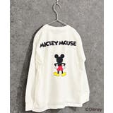16-13オフホワイト/D | MICKEYMOUSE ミニ裏毛 ビックトレーナー | NEXT WALL