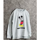 16-2杢グレー/A | MICKEYMOUSE ミニ裏毛 ビックトレーナー | NEXT WALL