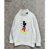 8-2杢グレー/A | MICKEYMOUSE ハイネック裏起毛トレーナー キッズ | NEXT WALL