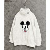 8-5オートミール/B | MICKEYMOUSE ハイネック裏起毛トレーナー キッズ | NEXT WALL
