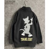 8-8杢チャコール/B | TOM&JERRY ハイネック裏起毛トレーナー トムジェリ | NEXT WALL