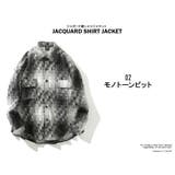 02 モノトーンビット | ジャガード柄 シャツジャケット 長袖 | T-LINK