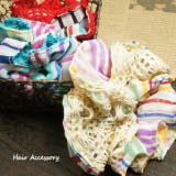 カラフル縞模様と編みこみのさわやかシュシュ アクセサリー | YUKATANゆかたん | 詳細画像1 