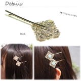 キラキラビーズにお花模様にも見える繊細なゴールドプレートのヘアクリップ | YUKATANゆかたん | 詳細画像3